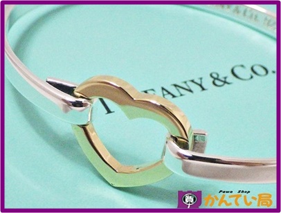 TIFFANY＆Co. ティファニー オープンハート バングル ブレスレット K18
