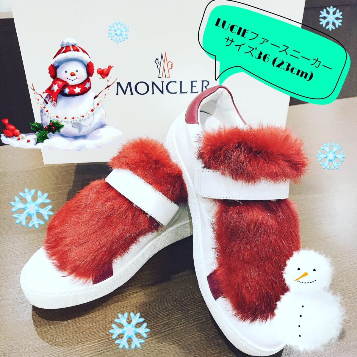 MONCLER ファー スニーカー 可愛い