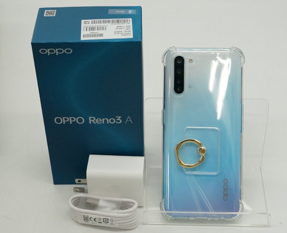 中古品/初期化済】OPPO Reno3 A 6.00GB ホワイト スマートフォン