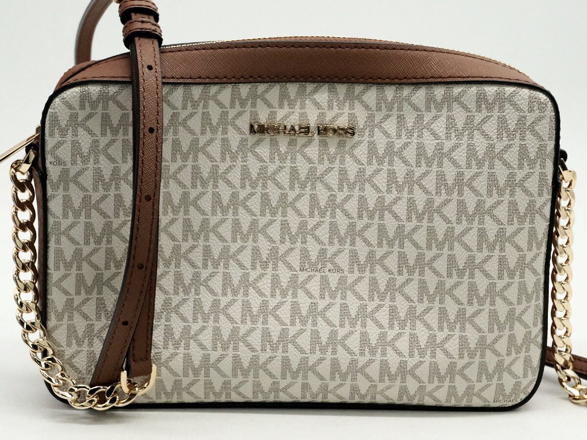 新品 MICHAEL KORS マイケルコース  ショルダーバッグ ブラウン系フルオープン