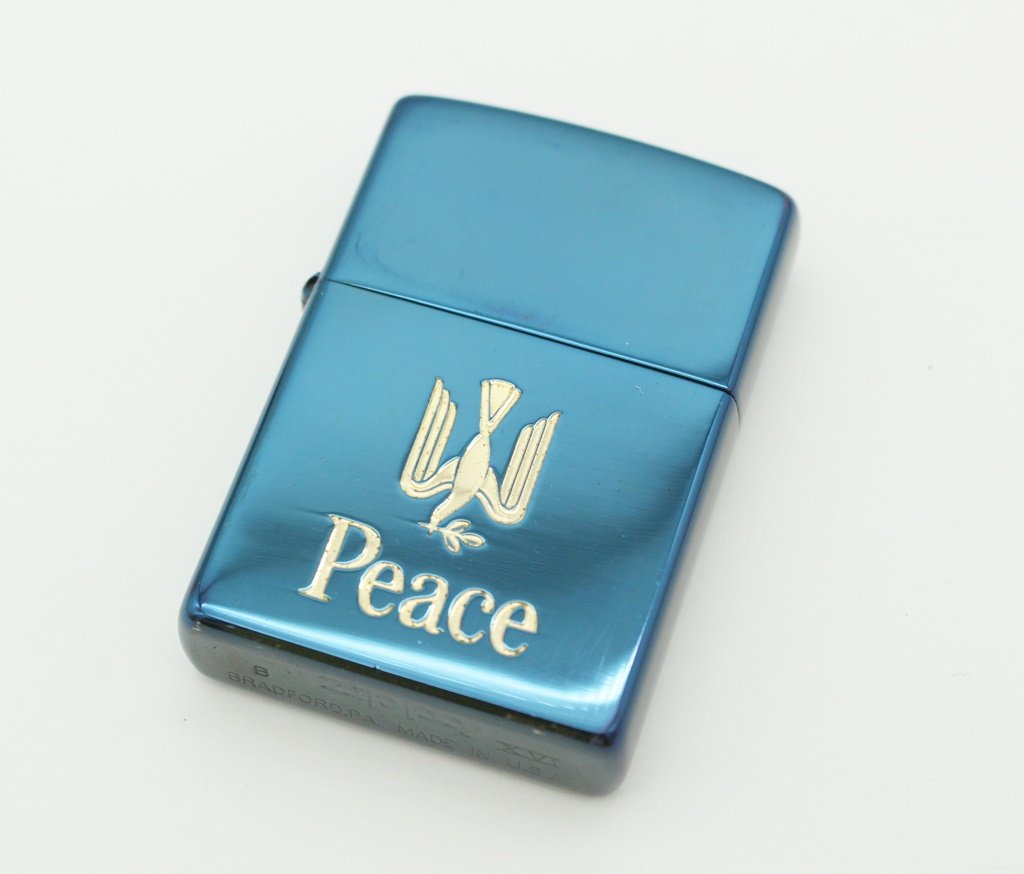 ZIPPO Peace ジッポ ピース ブルーチタン オイルライター オイル切れ