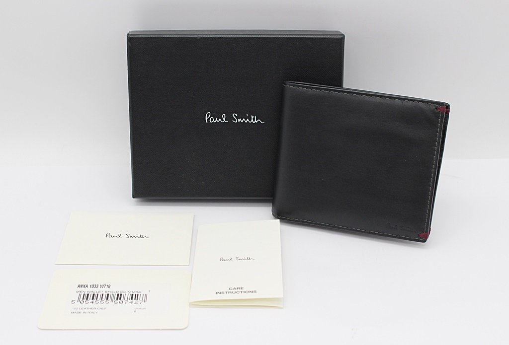 ✨新品未使用✨　PaulSmith 折り財布　金ロゴ　ミニ　クーパー　レザー　黒 楽天市場】【新品未使用品】【財布】Paul Smith ポール スミス