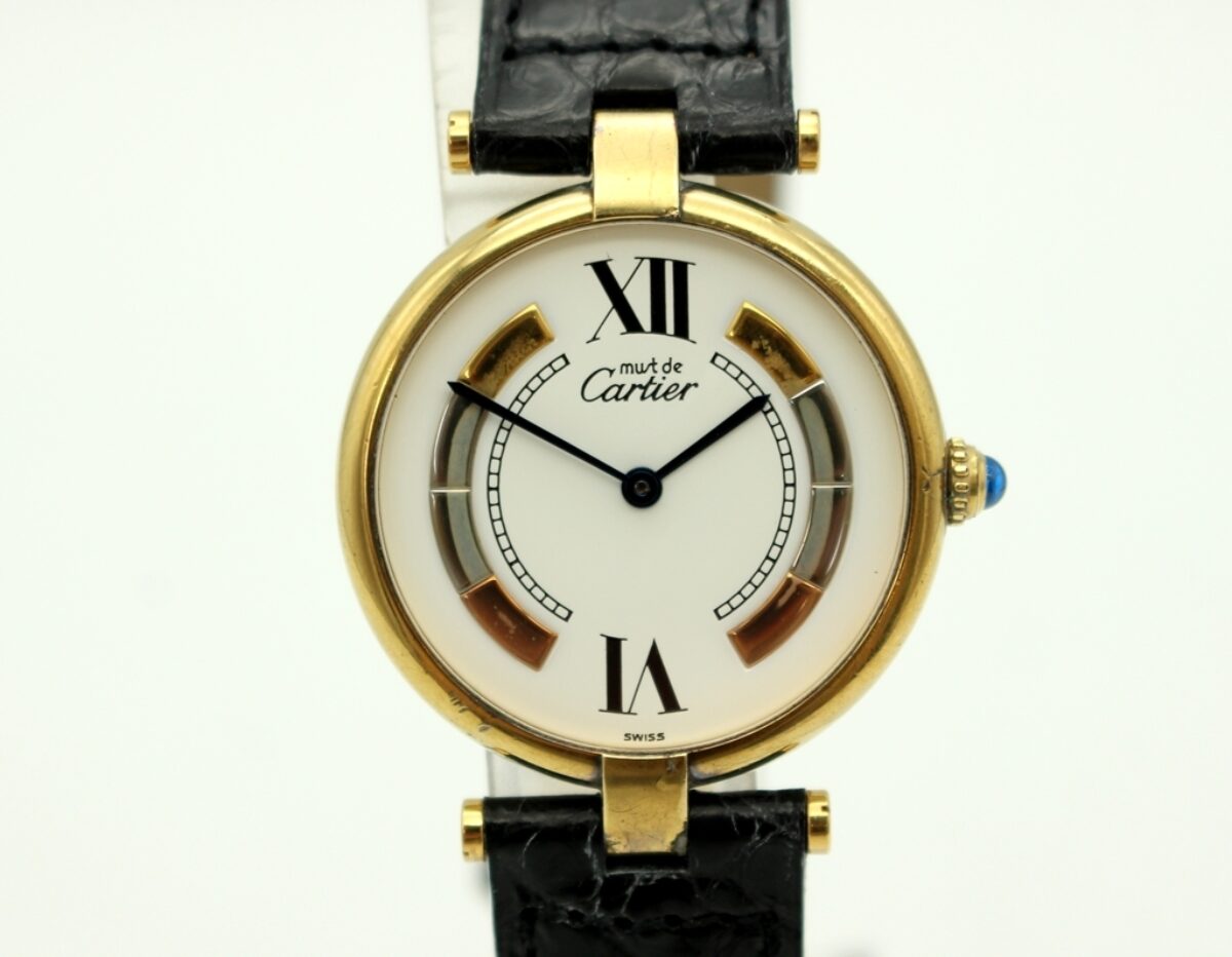 カルティエ マストコリゼ ヴェルメイユ 925 Dバックル 腕時計 保証書あり