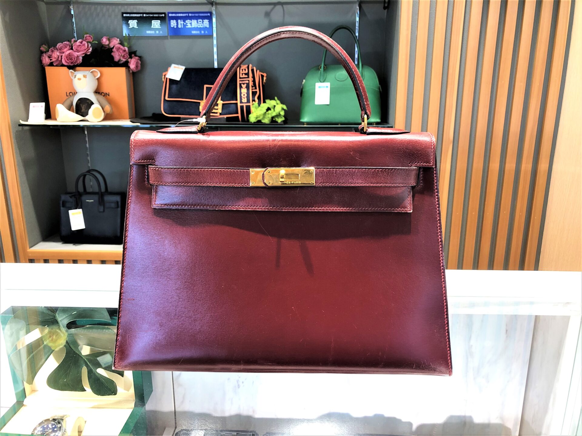 エルメス【HERMES】ケリー３２ ルージュアッシュを名古屋市東区の