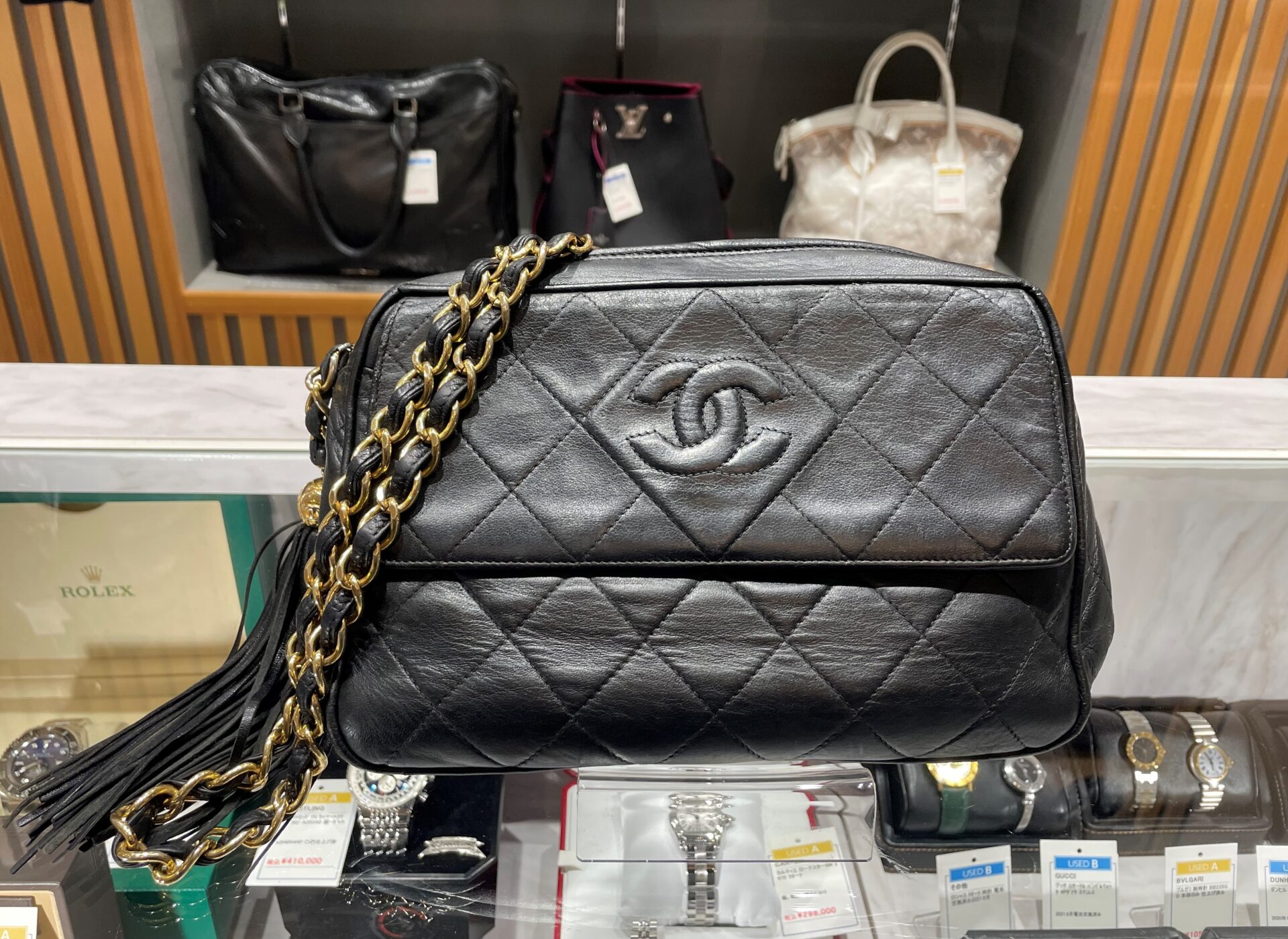 ヴィンテージ シャネル【CHANEL】マトラッセ チェーンショルダーバッグ