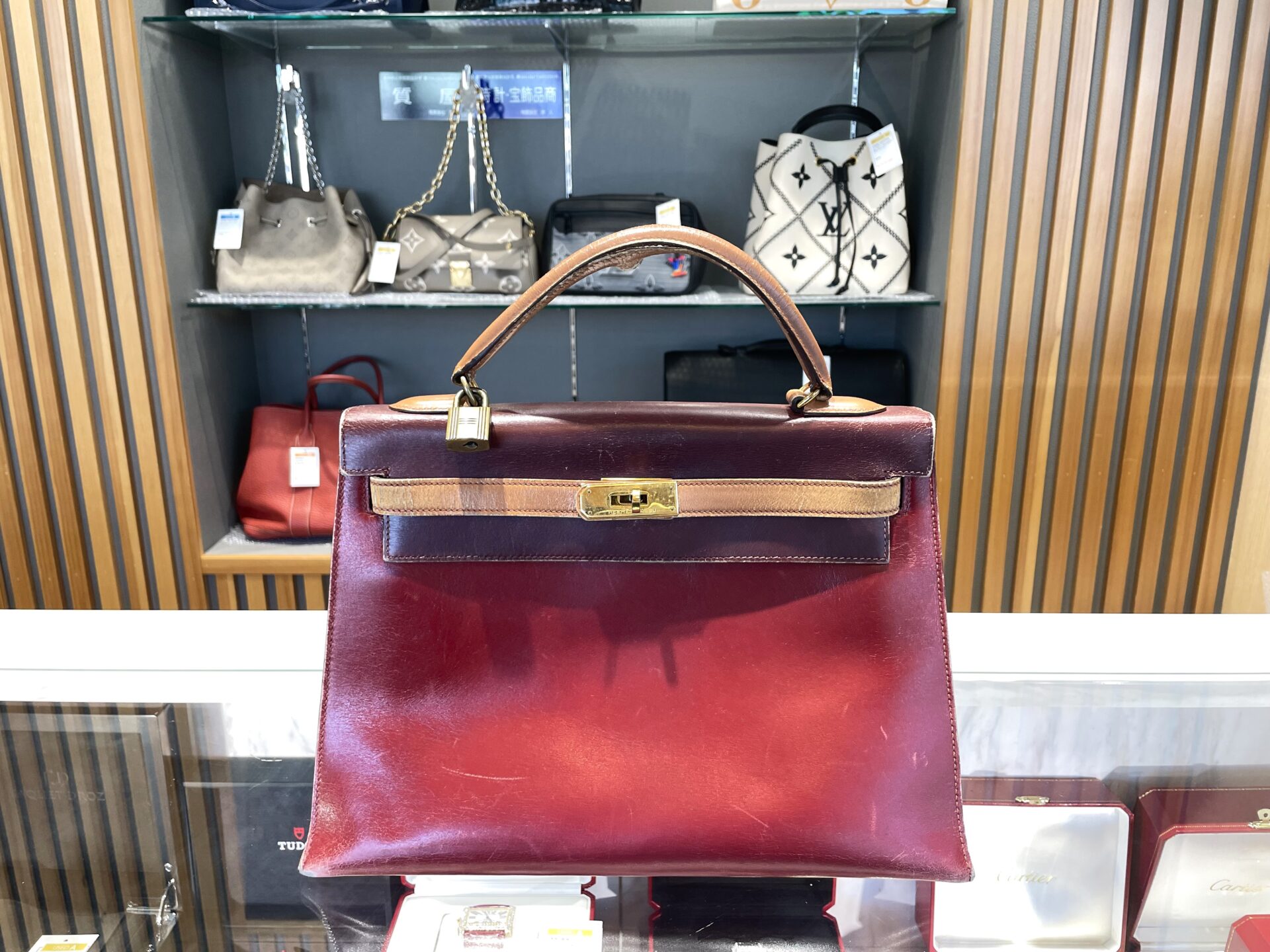 エルメス【HERMES】ケリー32 限定コレクション トリコロール 〇R刻印 