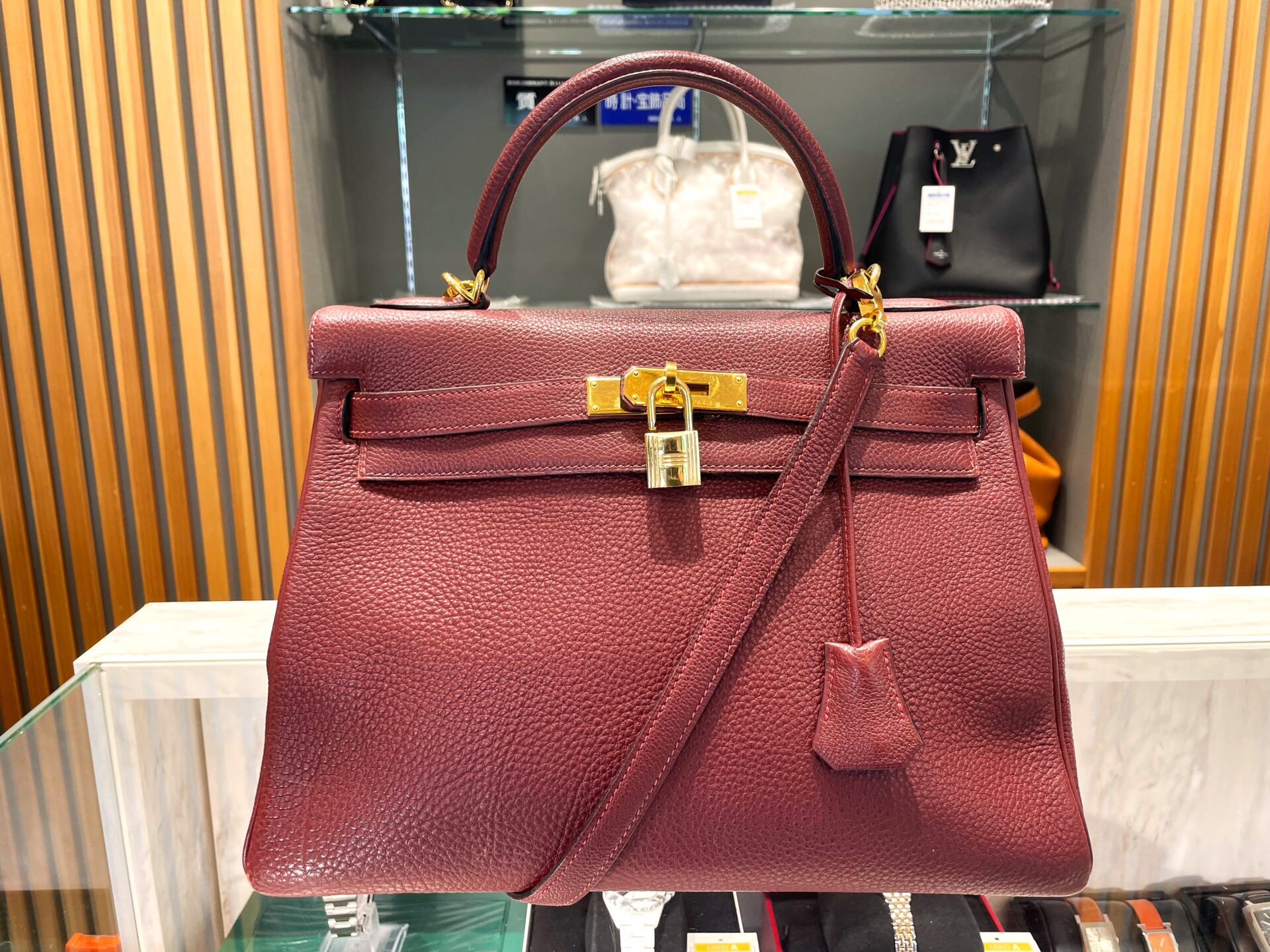 エルメス【HERMÈS】ケリー32 トゴ ルージュアッシュ ゴールド金具 F刻 