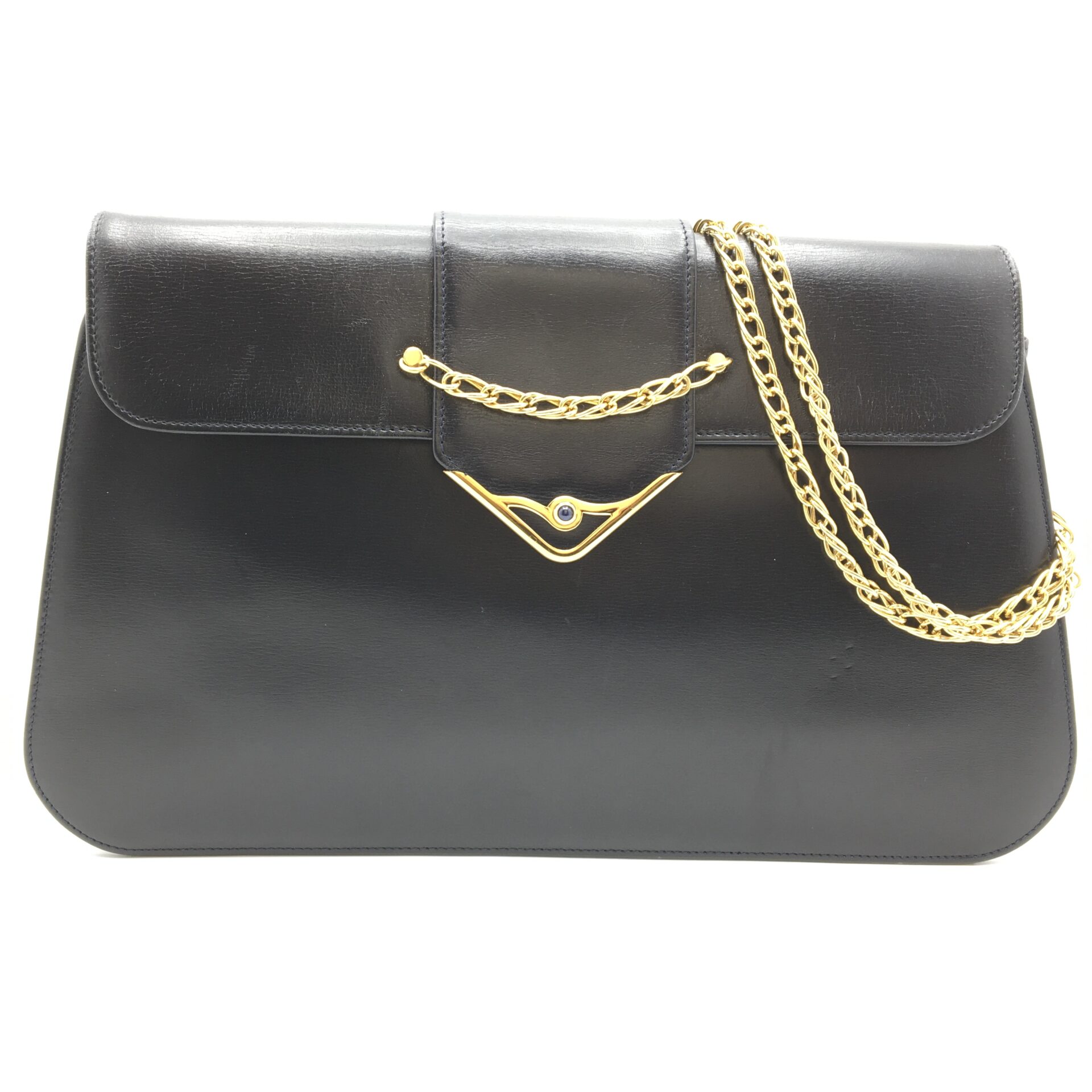 美品◎ Cartier カルティエ サファイア ショルダーバッグ ポシェット 紺 Cartier - カルティエ Cartier サファイアライン ショルダー