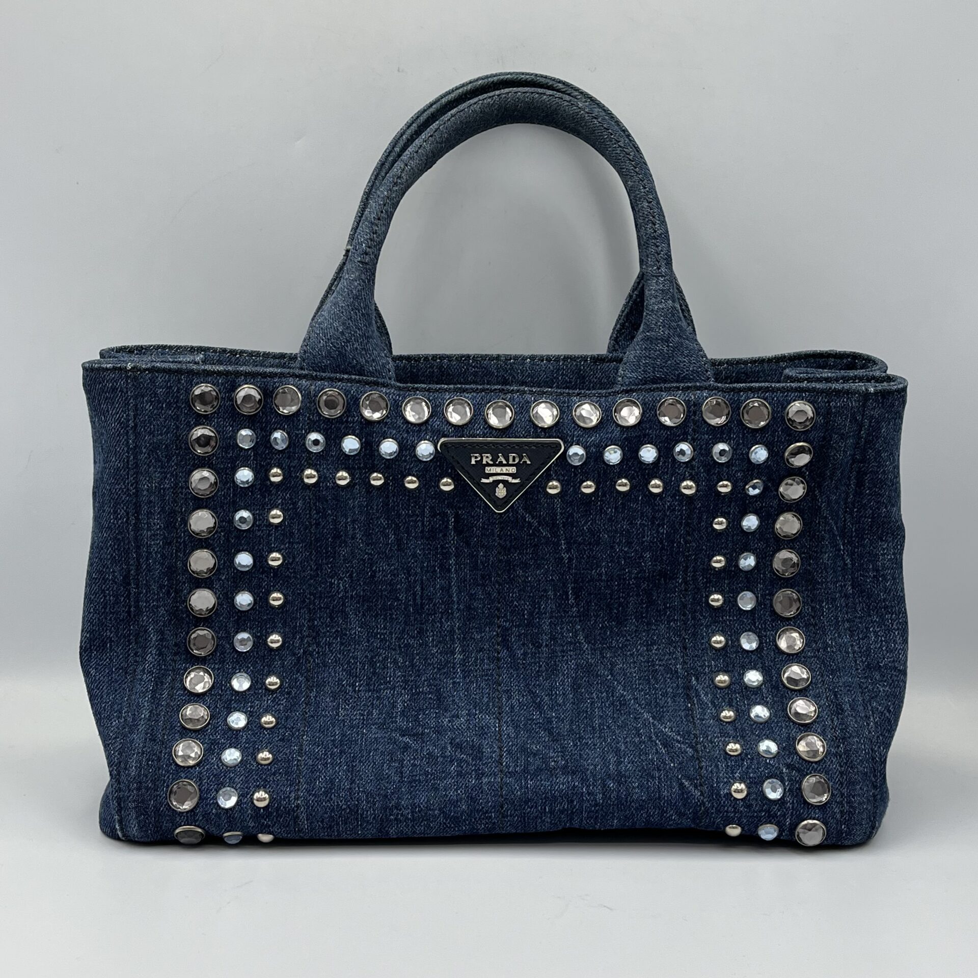 つくばプラダ（PRADA）買取】1BG439 カナパ ビジューデニム