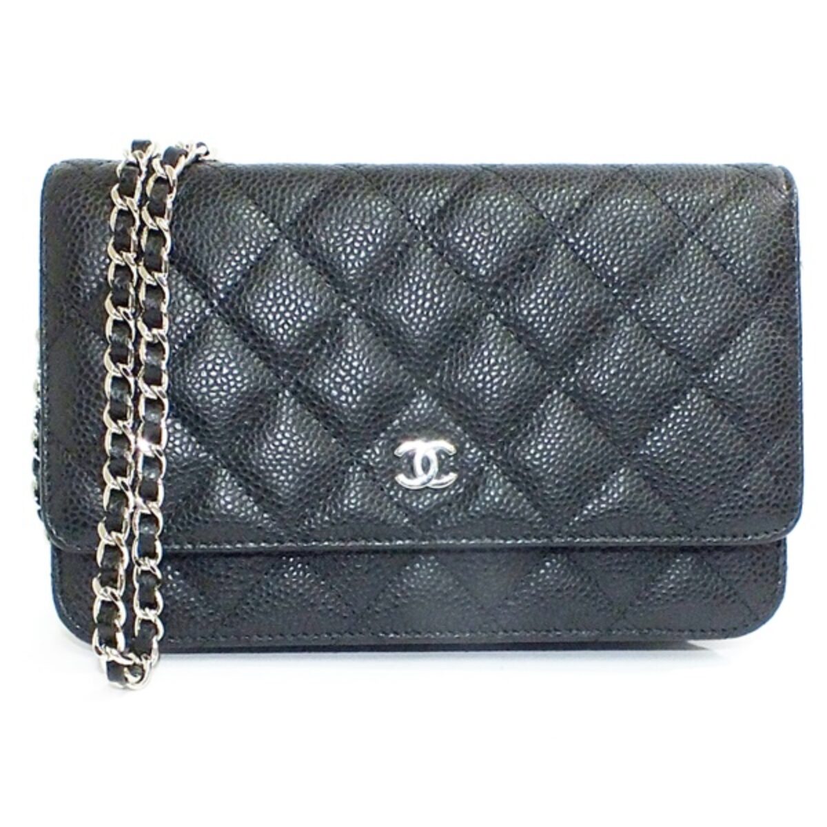 CHANEL シャネル A33814 マトラッセ チェーンウォレット キャビアスキン シルバー金具 極美品 used A を高価お買取致しました！  【査定無料】【高価買取】【店頭販売】【駐車場完備】 | 買取実績 | 質屋かんてい局 横浜港南店 | 質屋かんてい局