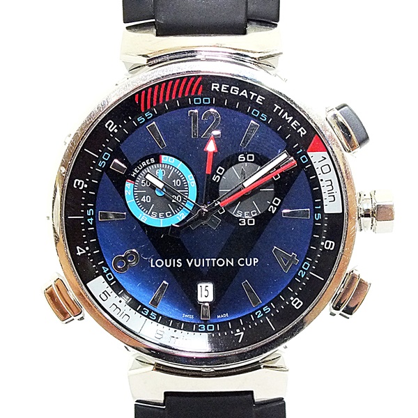 LOUIS VUITTON Q102D タンブール レガッタ クロノグラフ メンズ クォーツ 腕時計 | 買取実績 | 質屋かんてい局 横浜港南店 |  質屋かんてい局