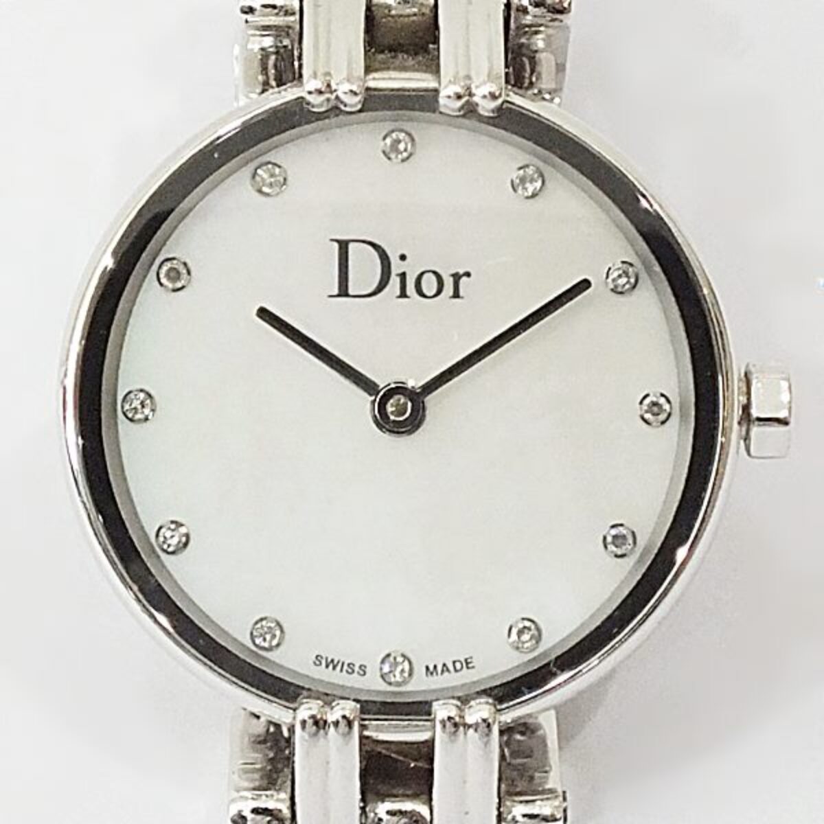 C.DIOR CD092110 ミニバキラ 12Pダイヤ クォーツ レディース 腕時計 