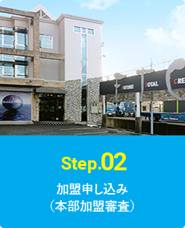 Step.02 加盟申し込み（本部加盟審査）